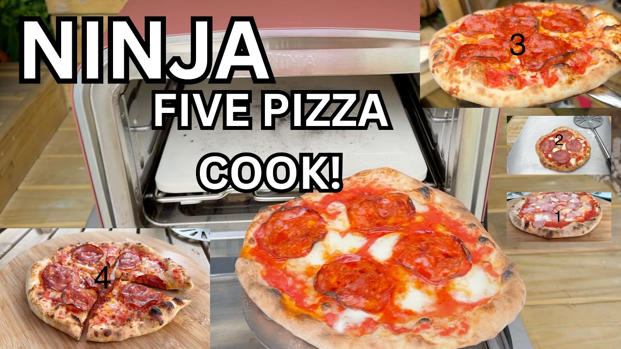 My Ninja 8 in 1 Electric Woodfire Oven Five Pizza Cook!