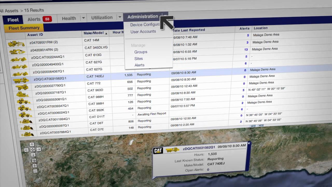 Cat® Product Link™ | Dashboard Overview (Europe)