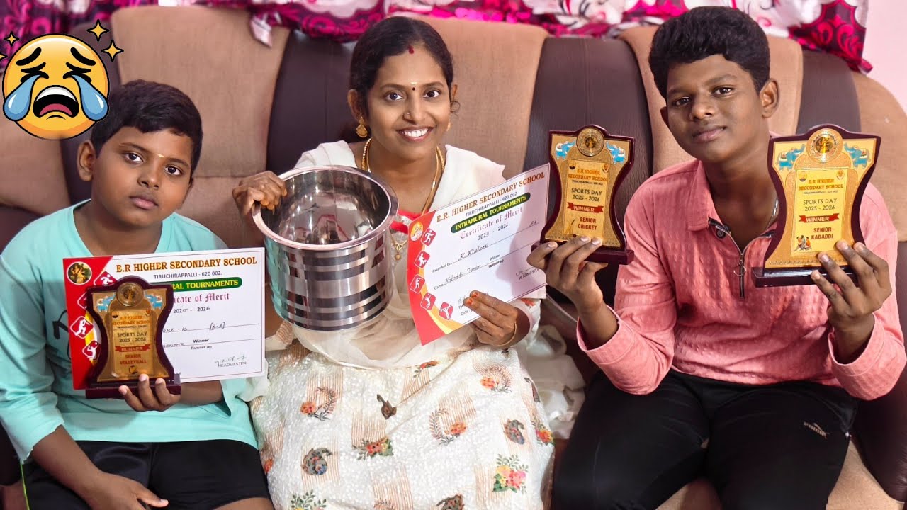 School Competition எல்லாத்துலையும் கிஷோர் Win பண்ணிட்டான் 😍😱#karthikgowri @Karthik Gowri