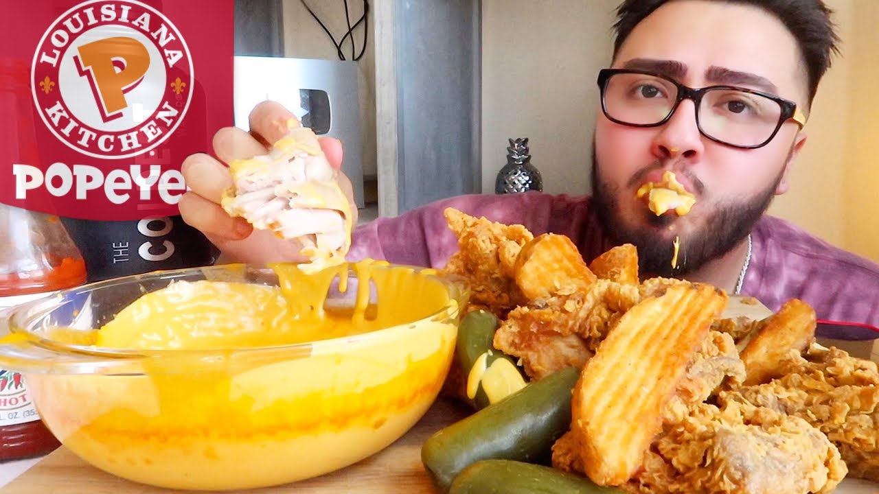 CHEESY FRIED CHICKEN MUKBANG