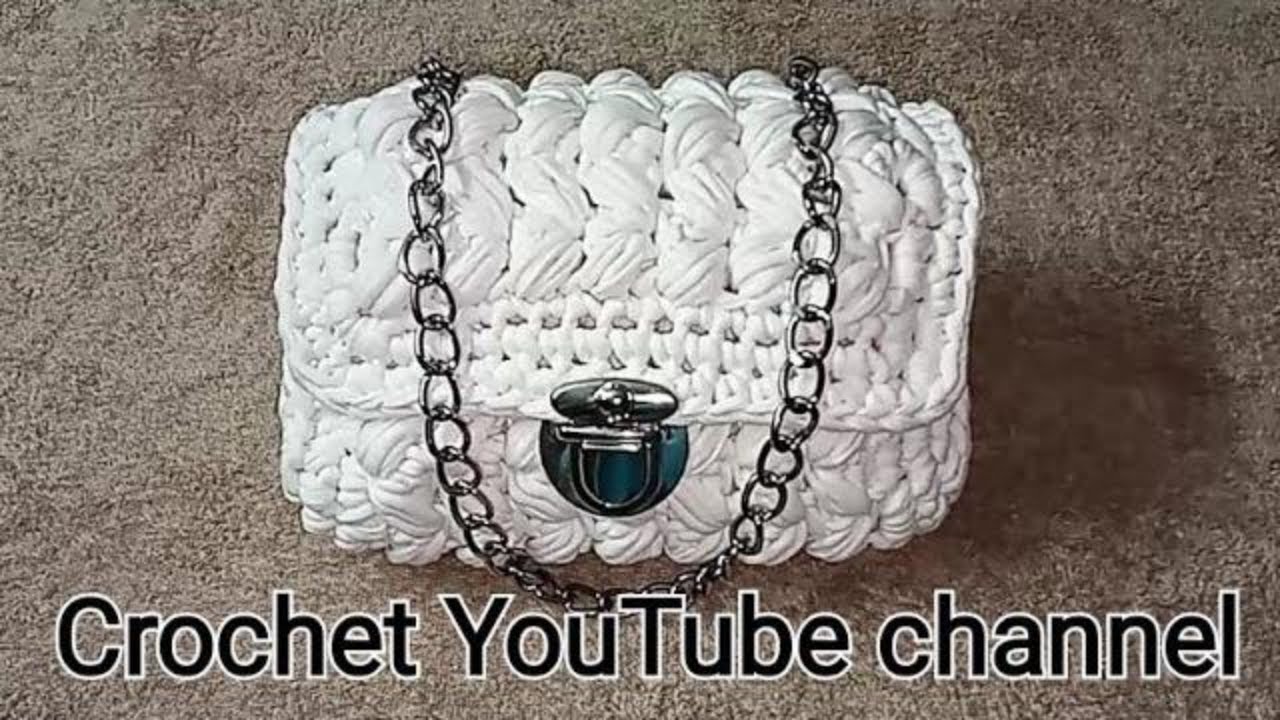 شنطة يد {بورتفيه} بغرزة الباف بخيط الكليم  ⚘  Crochet Hand Bag / قناة كروشيه يوتيوب