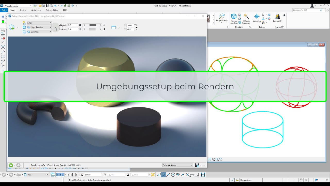 Umgebungs-Setup beim Rendern mit MicroStation CONNECT