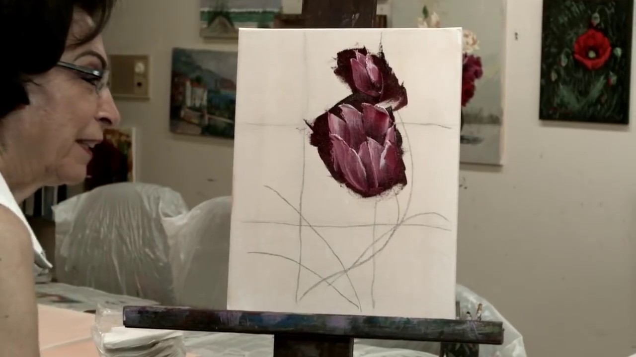 Painting A Tulip with a Palette Knife: Easy Step By Step Instruction