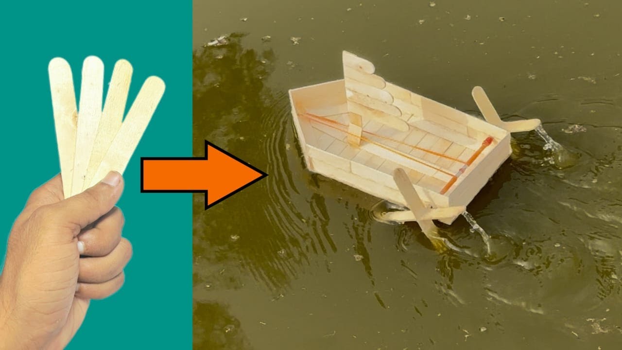 We Built a Boat Using Ice Cream Sticks & Rubber! 🚤 | DIY boat | Mini boat✨
