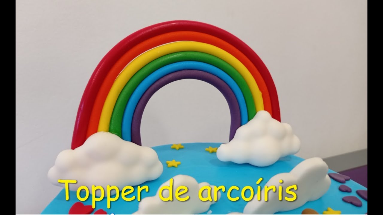 Cómo hacer un arcoíris de fondant para tartas. Rainbow cake topper #arcoirisdefondant #rainbowcake