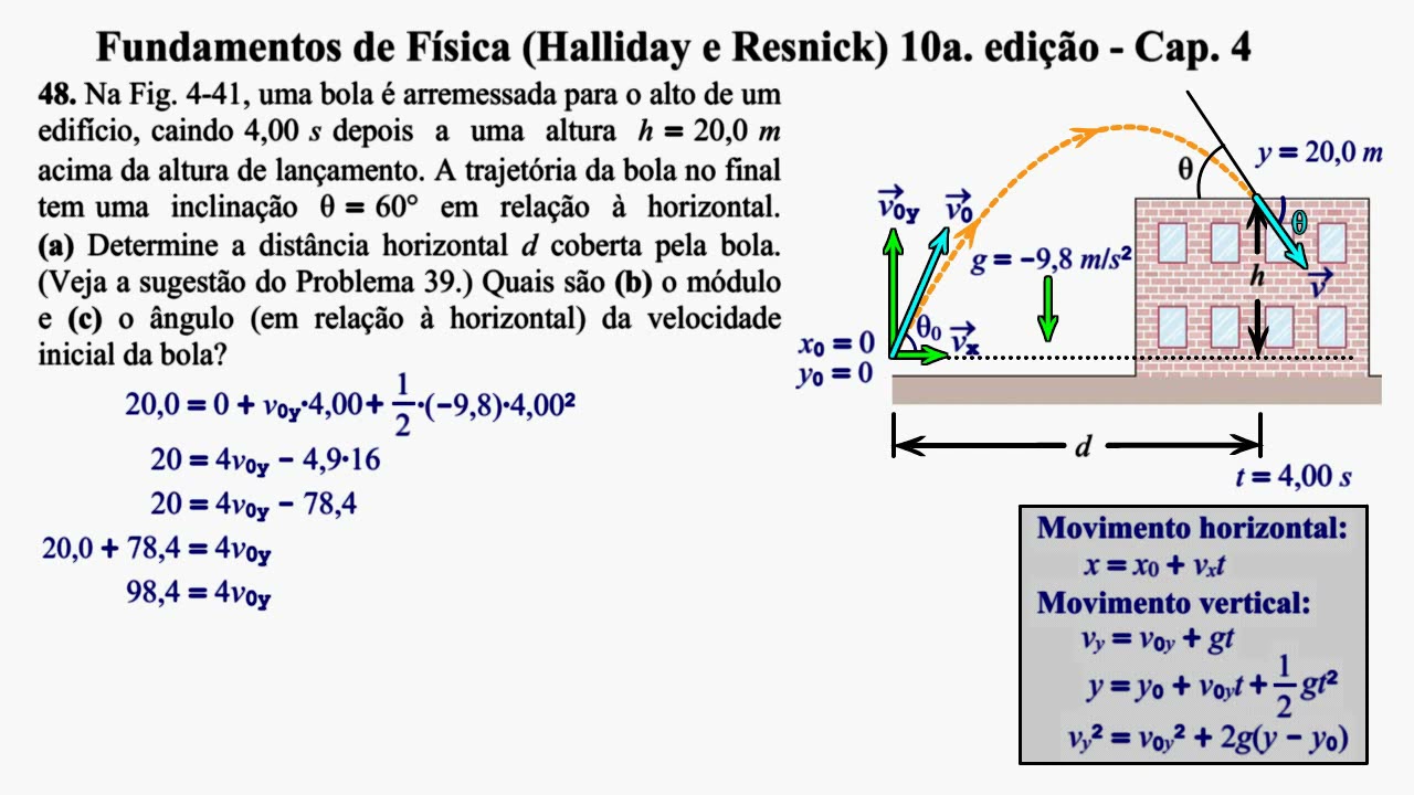 Aula 48  - Fundamentos de Física (Halliday e Resnick) 10a. Edição - Cap 4.