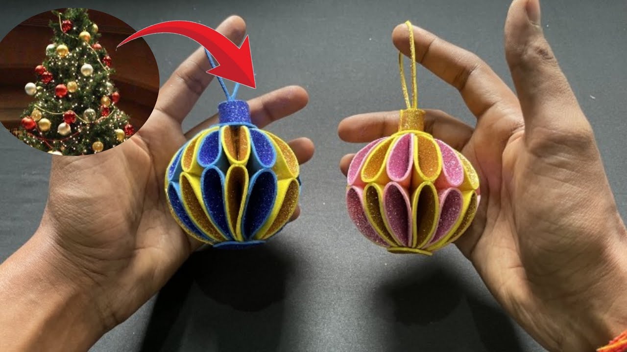Christmas ornaments 😍 DIY Xmas ball making ❄️ Handmade crafts for Christmas tree decorations 🎄