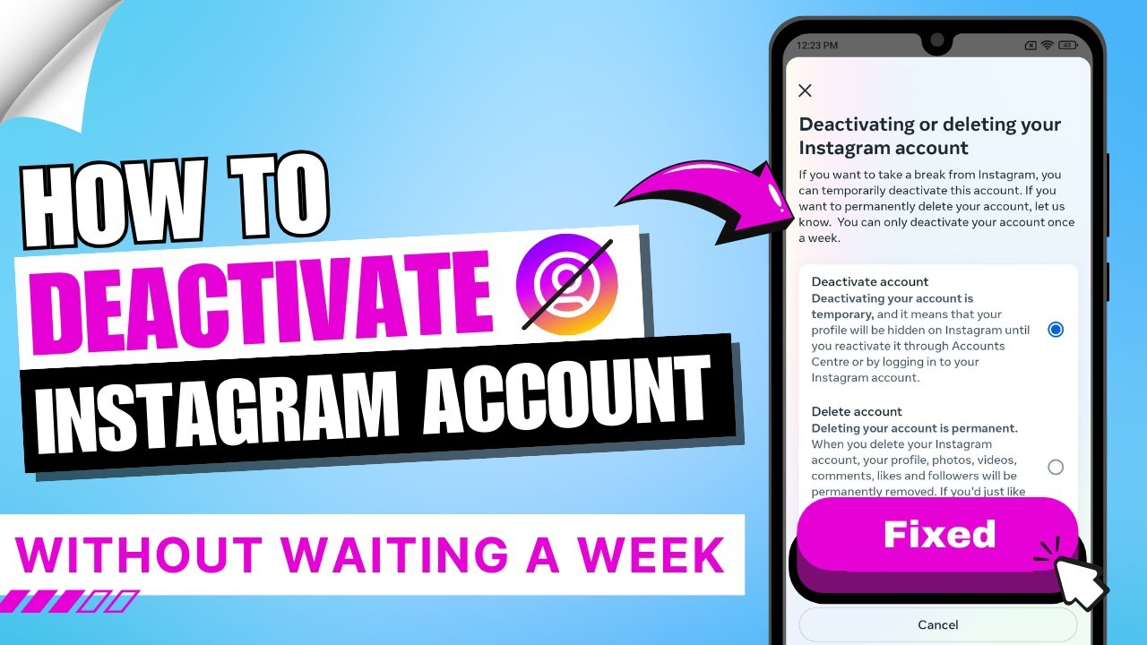 How to Deactivate Instagram Account without Waiting a Week ✅