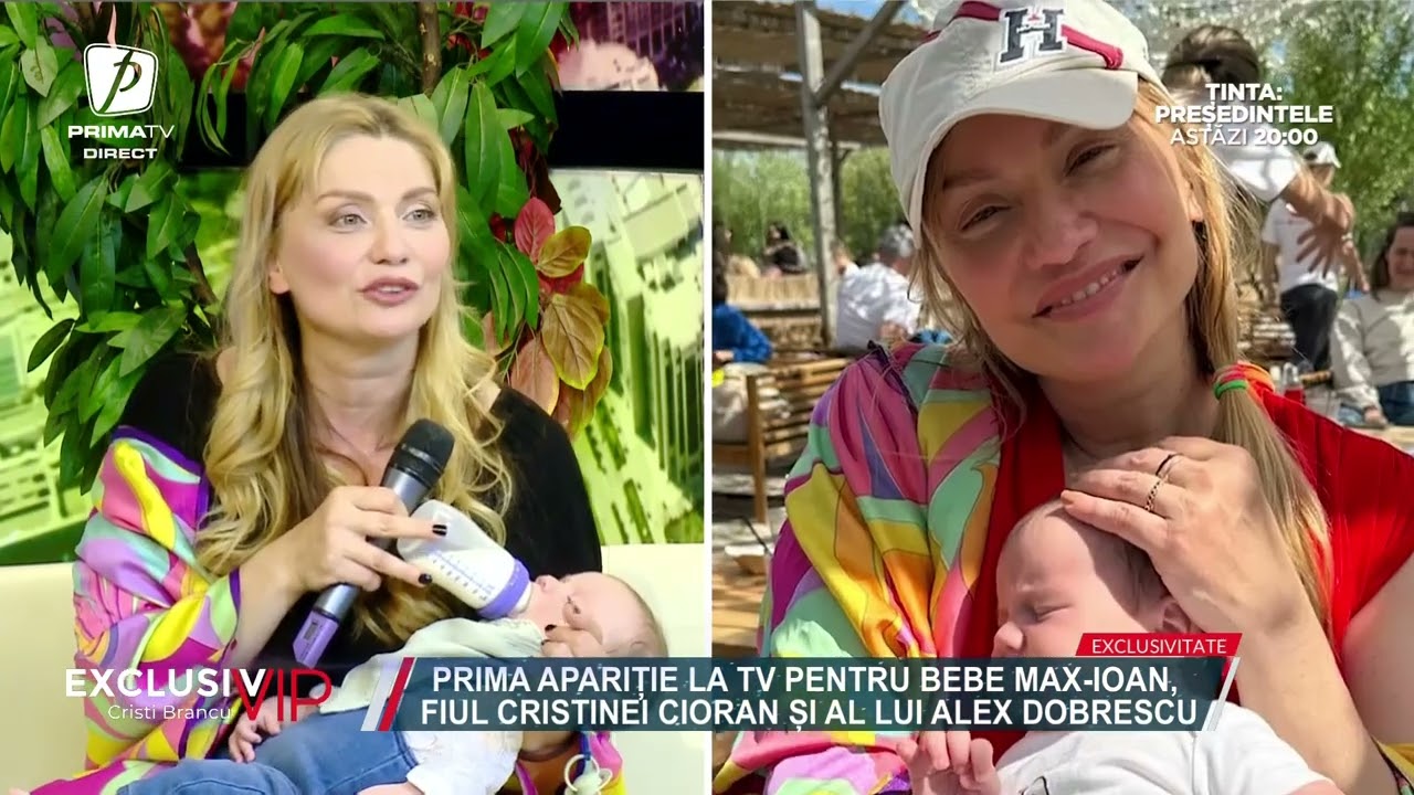 Prima apariție la TV pentru bebe Max Ioan, fiul Cristinei Cioran și al lui Alex Dobrescu