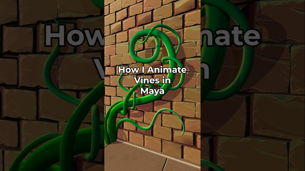 Animate Vines Growing in Maya .. #mayatips #autodeskmaya #sweepmesh #mayashorts #vineanimation