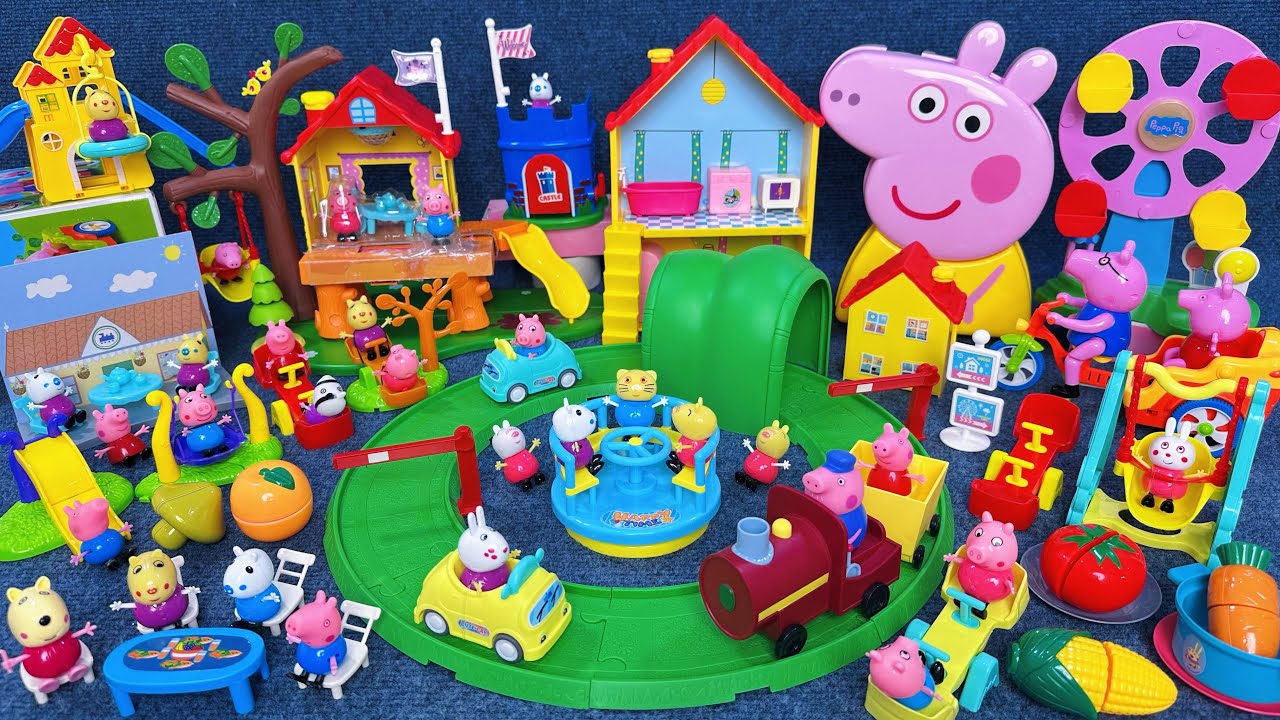 12 Minutes Satisfying with Unboxing Peppa Pig Electric Train Playset ASMR | Review Toys