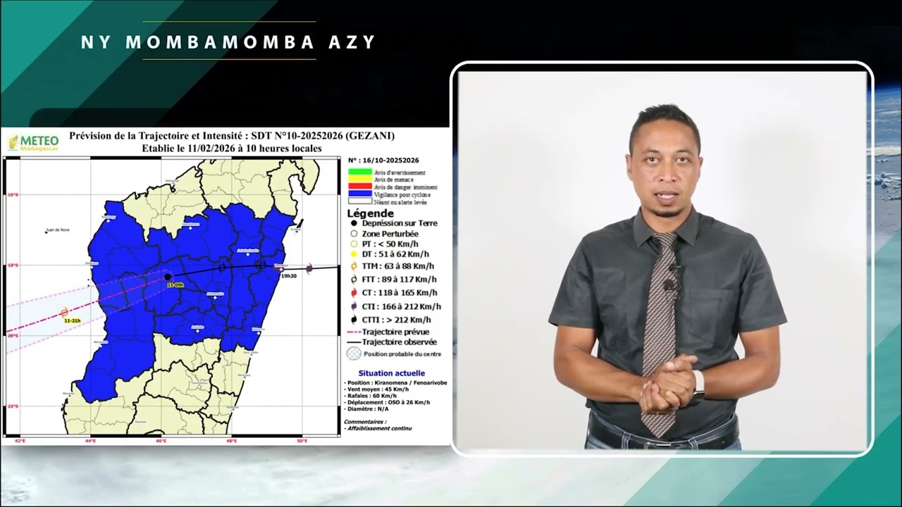 FLASH CYCLONE DT GEZANI MERCREDI  11 Février 2026 à 10 Heures Locales