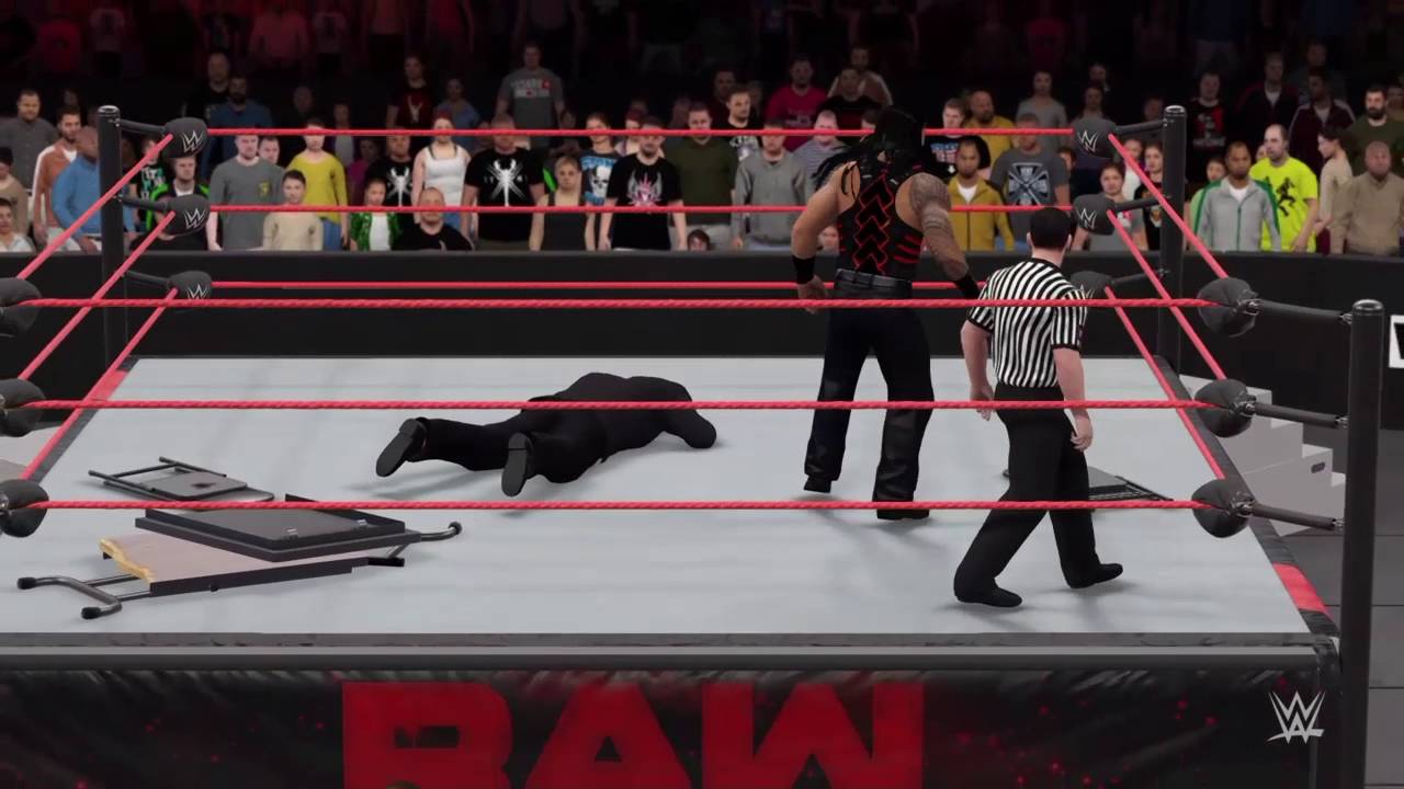 RAW 5/9/2016 Roman Reigns Attacks Triple H