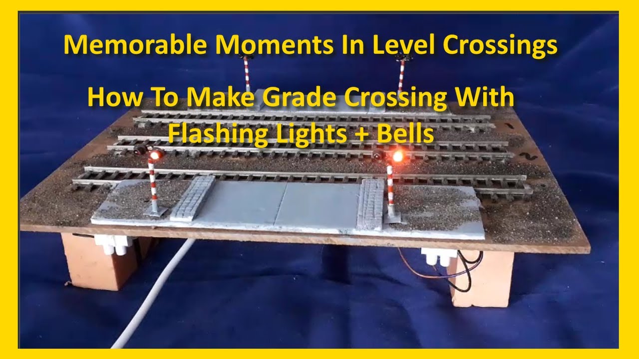 Model Level Crossing With Grade Crossing Warning Lights And Bells.