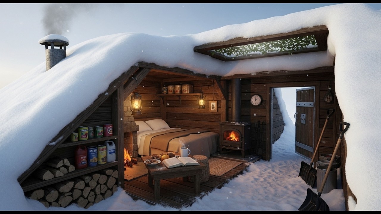 Building a Hidden Luxury Dugout for Winter Survival | Silent Bushcraft