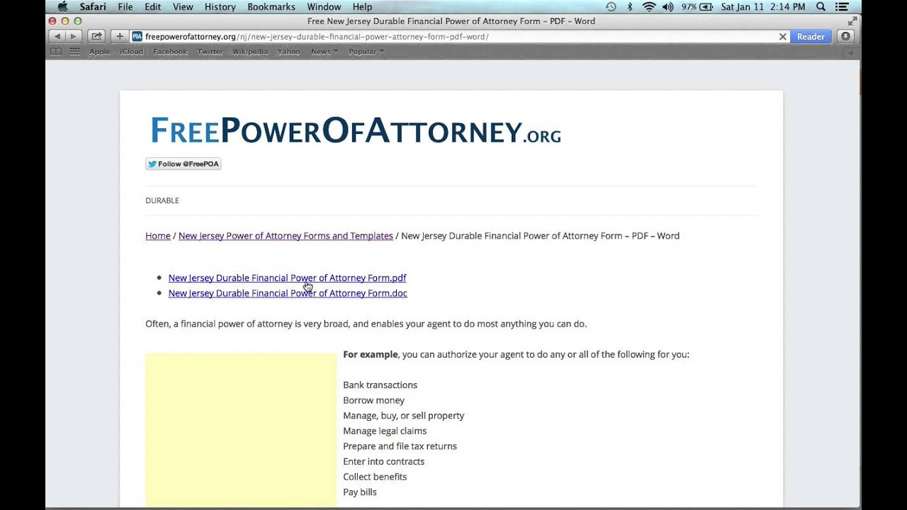 How to Fill in a New Jersey Power of Attorney Form
