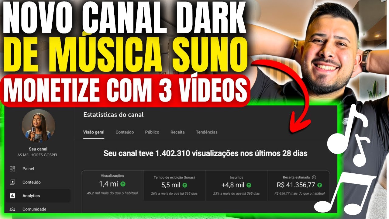 COMO CRIAR UM CANAL DARK DE MÚSICA PELO SUNO E GANHAR DINHEIRO COM YOUTUBE E SPOTFY