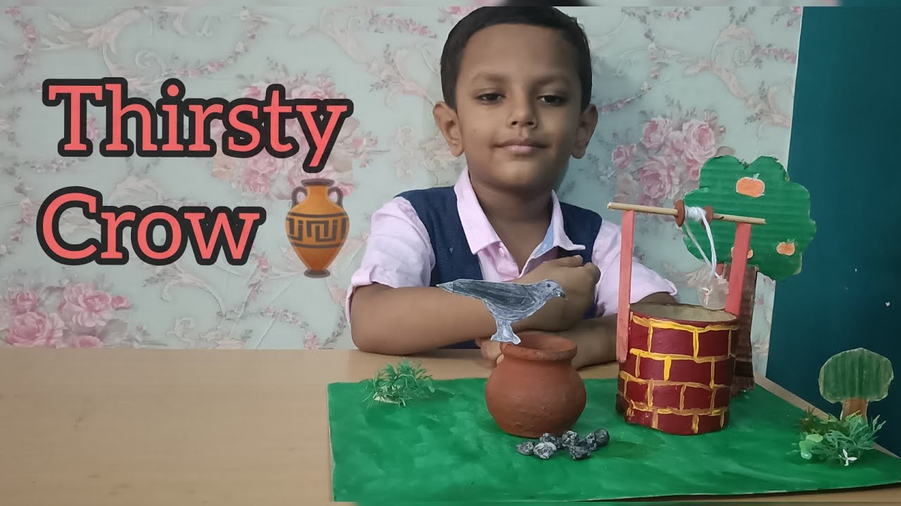 The Thirsty Crow story with model | Story series-2 | #thirstycrowstory #kindergartenlearningvideos