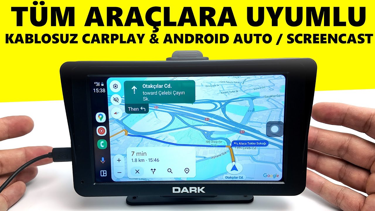 Tüm Araçlarla Uyumlu 7 Kablosuz Carplay & Android Auto + Screen CAST