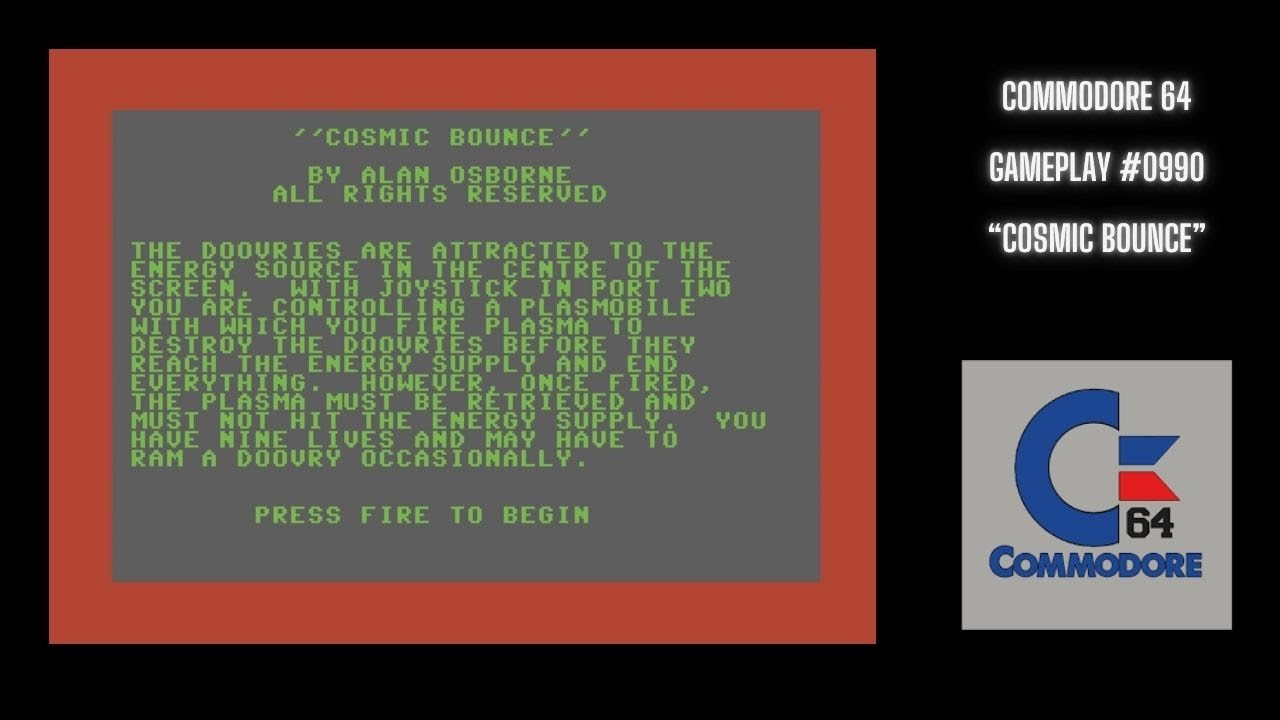 Cosmic Bounce (Commodore 64 / Gameplay #0990)