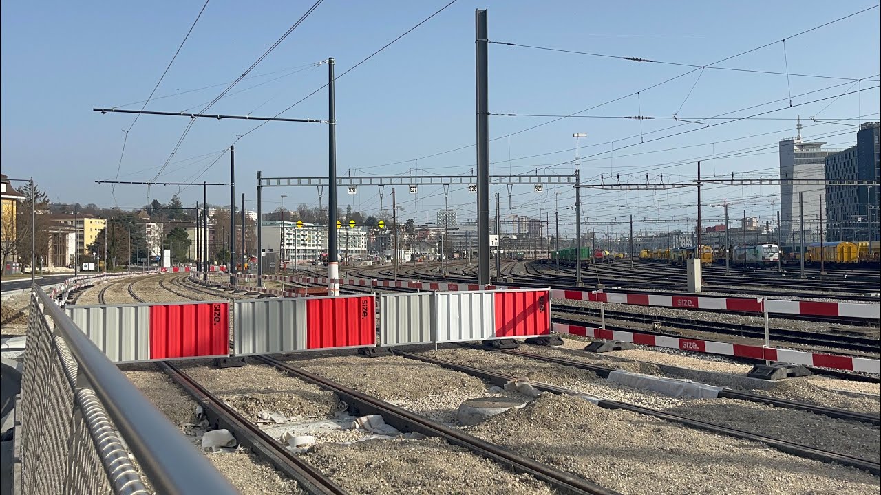 Neue Lausanne Tram Baufortschritt - Renens Bahnhof