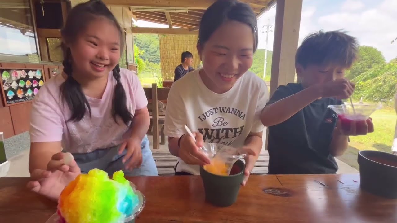 【12歳ダウン症娘】花ちゃん🌸フワフワかき氷🍧を食べた日
