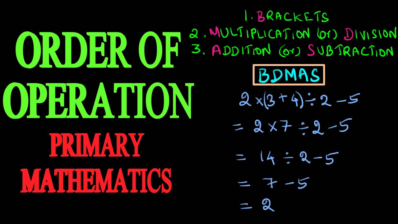 Order of operation(Brackets, division, Multiplication, Addition & Division) | Primary Math