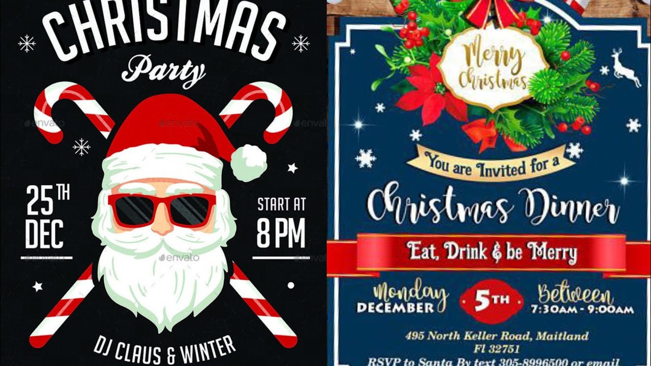 Merry Christmas Event Poster Design 2020
