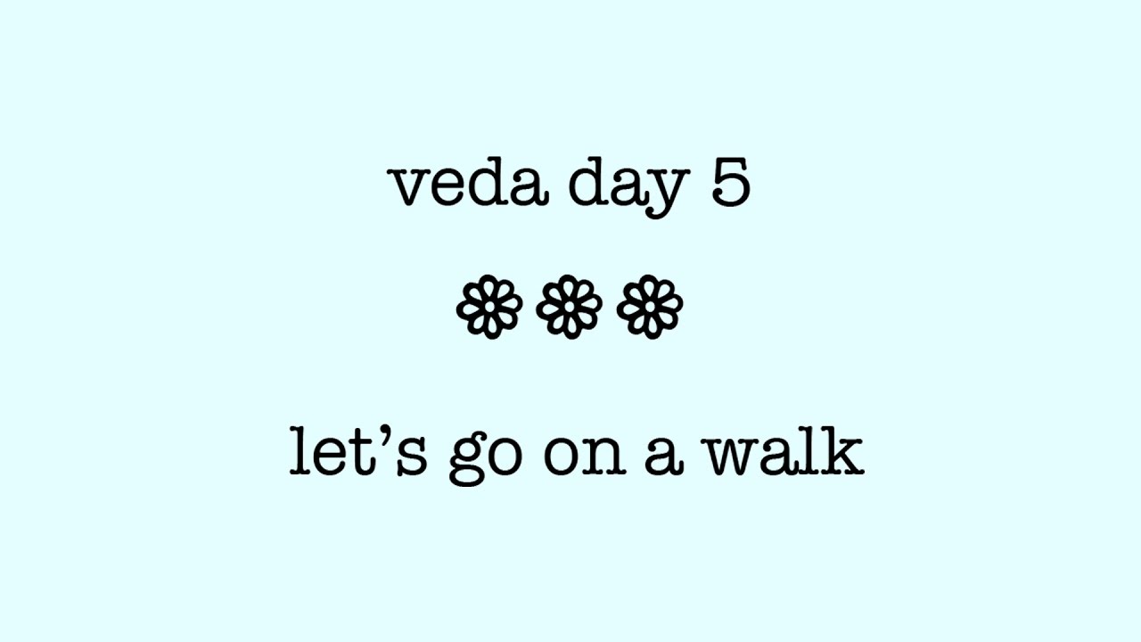 Let's go on a walk! // VEDA Day 5