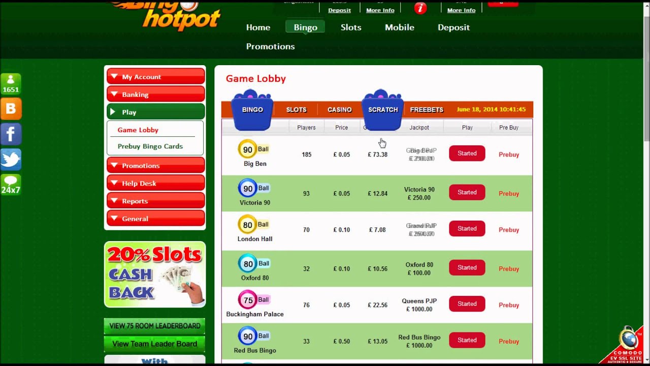 Bingo Hotpot Review - Bingosites tv