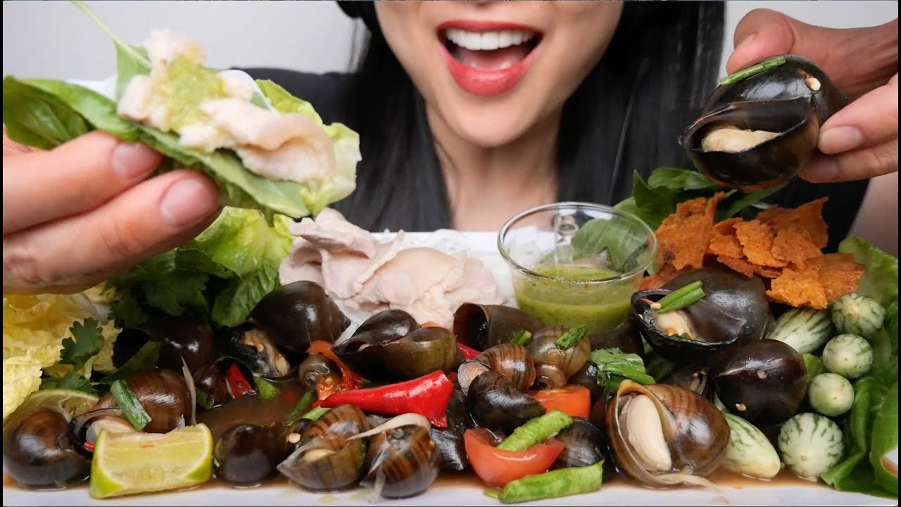 SPICY ESCARGOT (SNAILS) ASMR EATING SOUNDS | NO TALKING | SAS-ASMR