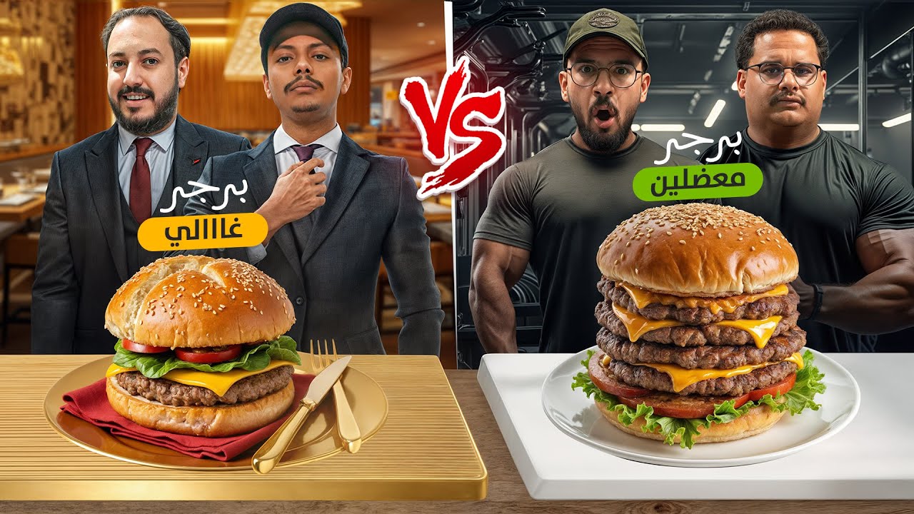 تحدي برجر المعضلين ضد البرجر الغالي 👨‍🍳🍔