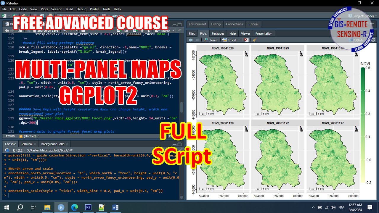 Plot multiple raster maps in R using ggplot2 | facet wrap maps