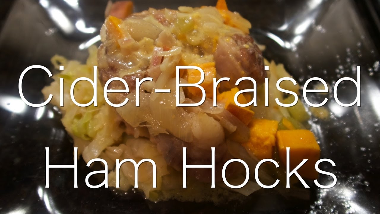Cider-Braised Ham Hocks with Mustard Cream Sauce