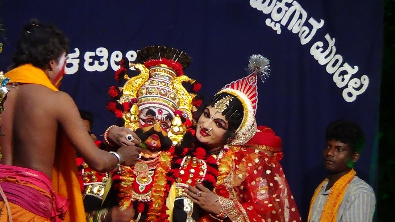 Yakshagana --  Shri Devi mahatme - 2 - Malini vivaha - Hasya