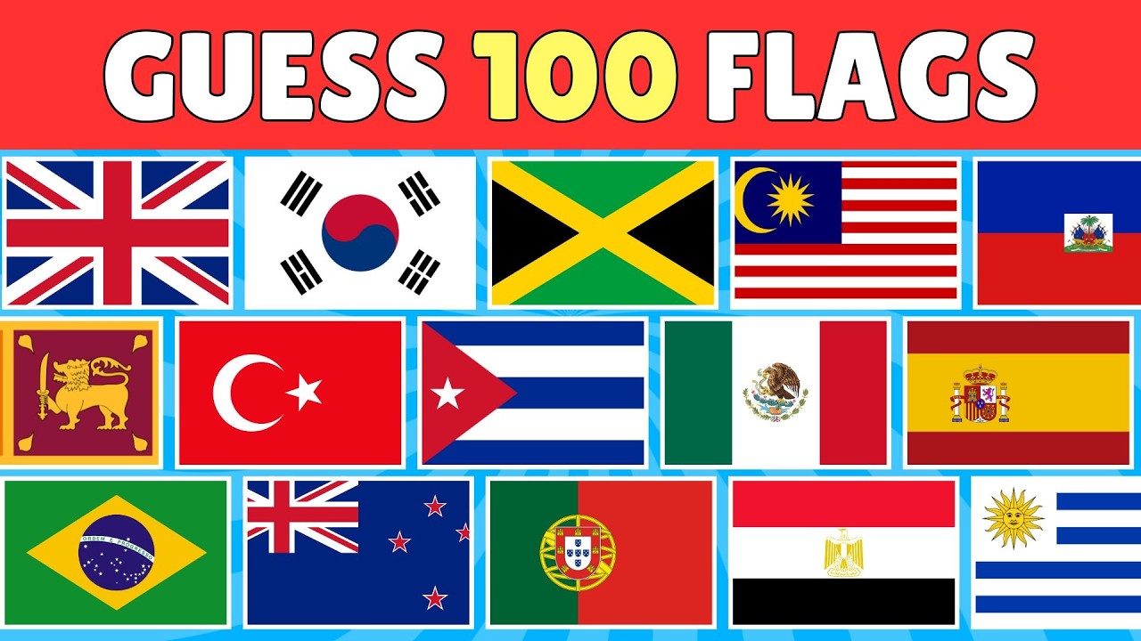Guess All the 100 Flags of the World | Guess the Flag Quiz🚩🌏| Dino Quiz