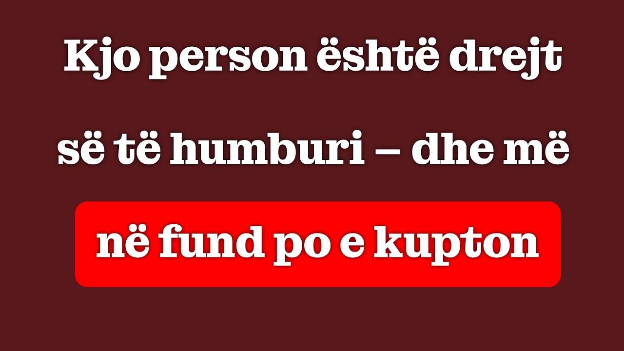 Kjo person po të humbet – dhe më në fund po e kupton