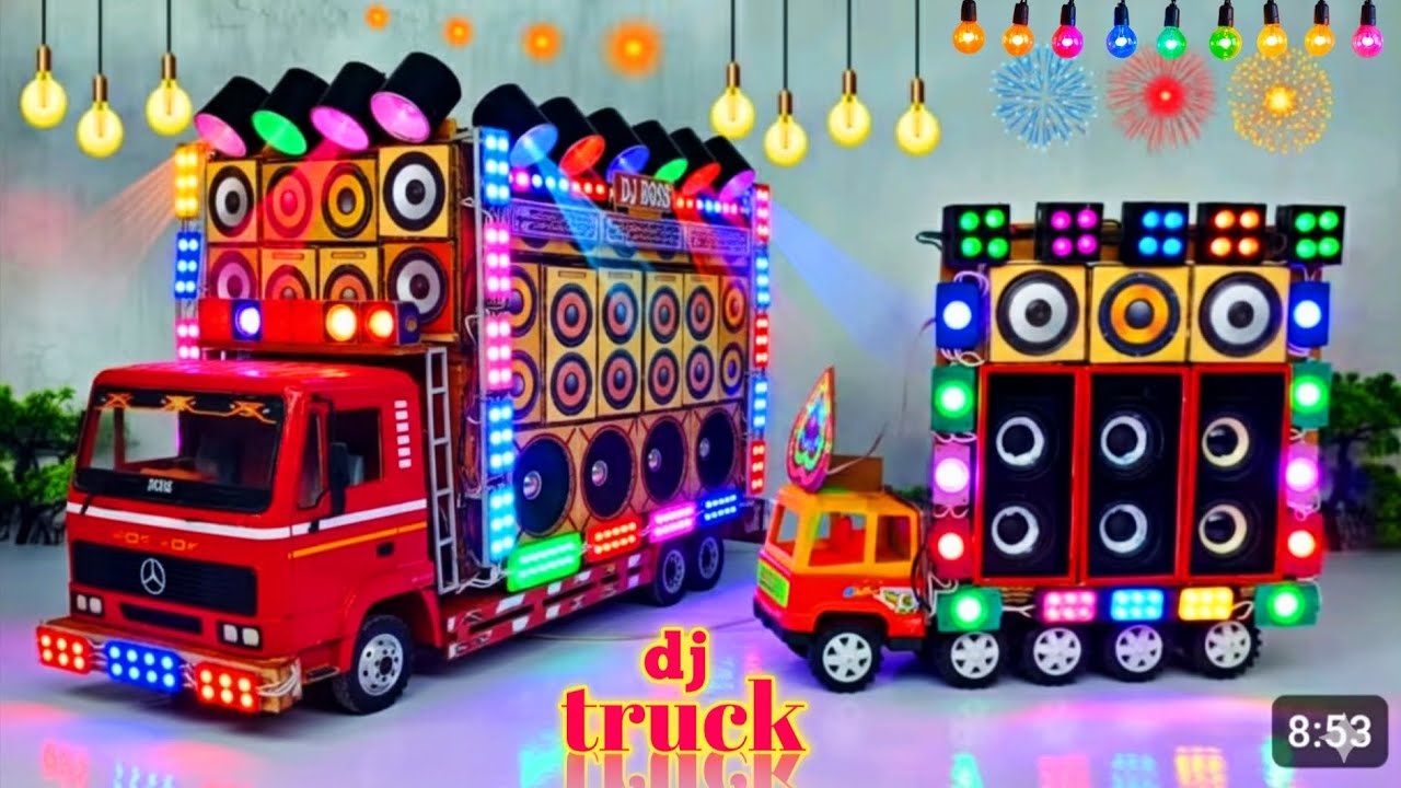 Mini Dj Truck Setup Loading at-home by Cardboard Making Dj truck and light | MiniDj Setup |dj wala