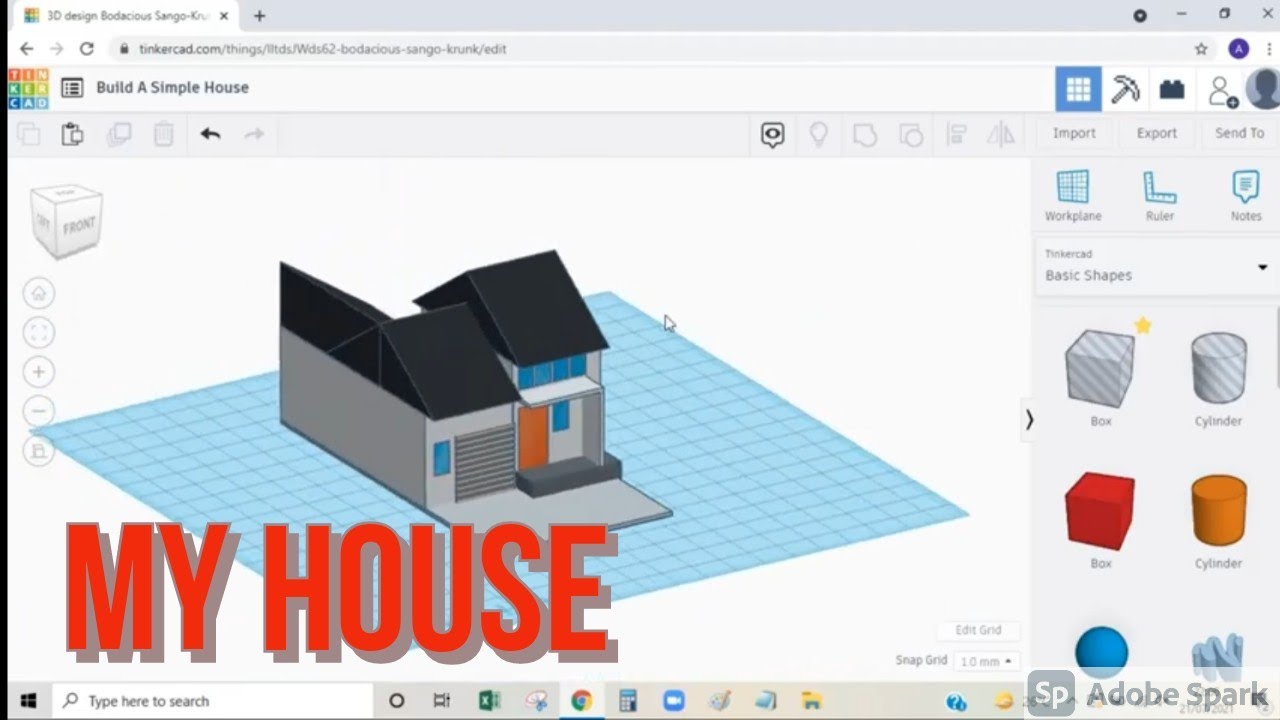 TINKERCAD - BUILD A SIMPLE HOUSE TUTORIAL