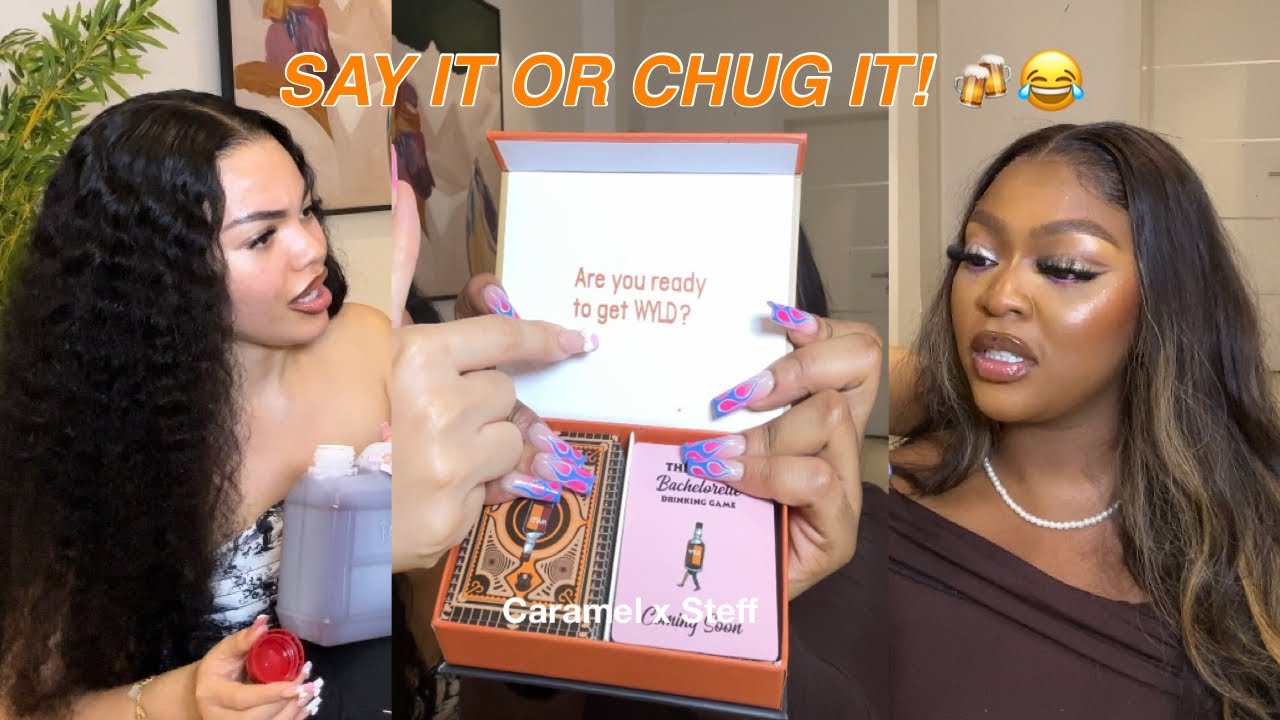 SAY IT OR CHUG IT || THE BEST CARD GAME YET 🤣🥰🍭🔥 W/Steph