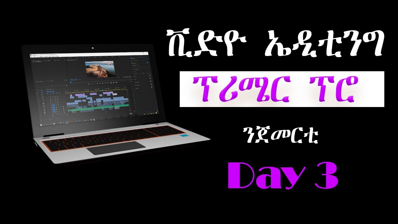 ቪድዮ ኤዲቲንግ (Premiere Pro) ብትግርኛ ንጀመርቲ day 3