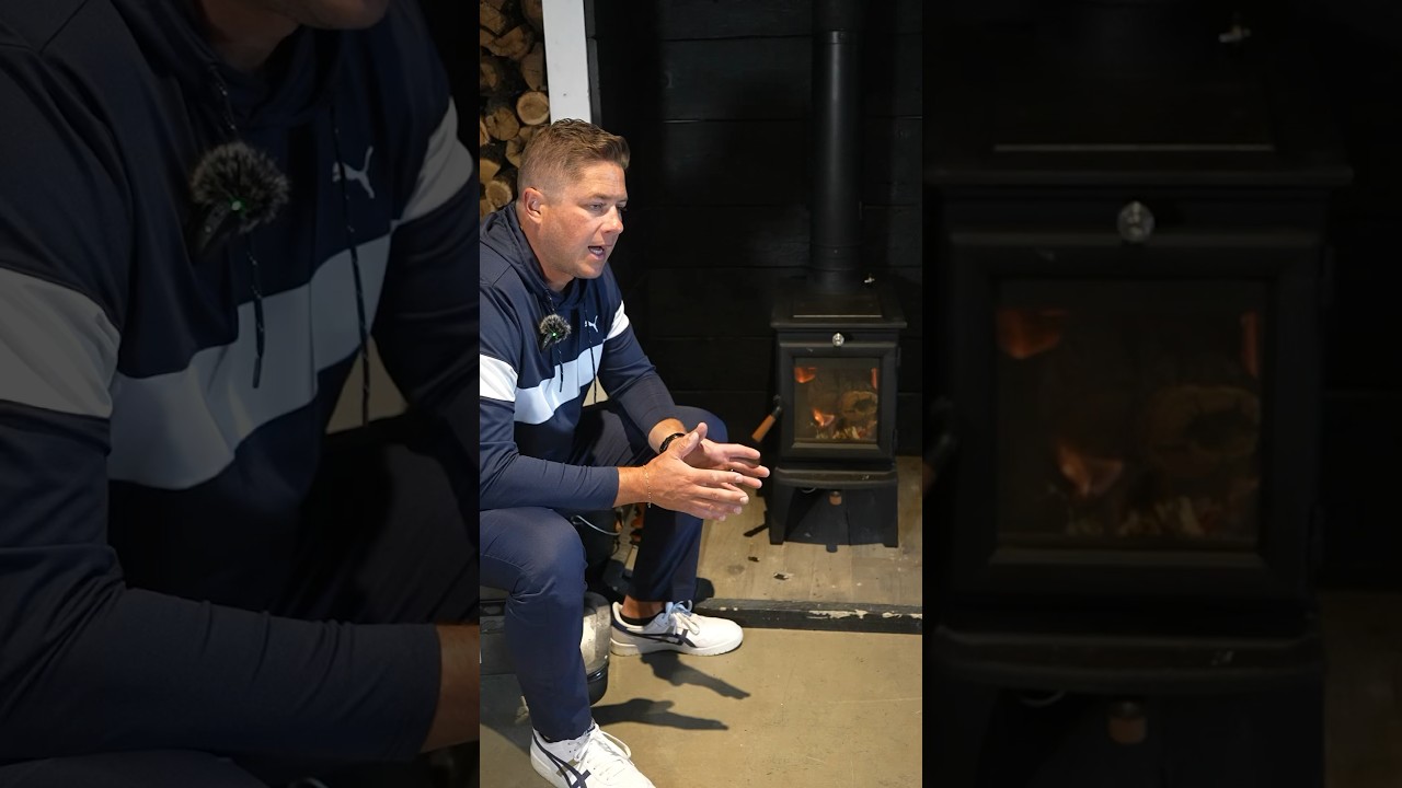 The Hearthstone Lincoln is the best mini wood burning stove! #woodstove #fireplace #shorts
