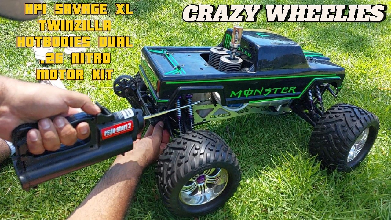 HPI SAVAGE XL TWINZILLA HOTBODIES DUAL 26 NITRO MOTOR KIT THREE SPEED GEAR BOX REVERSE BIG WHEELIES