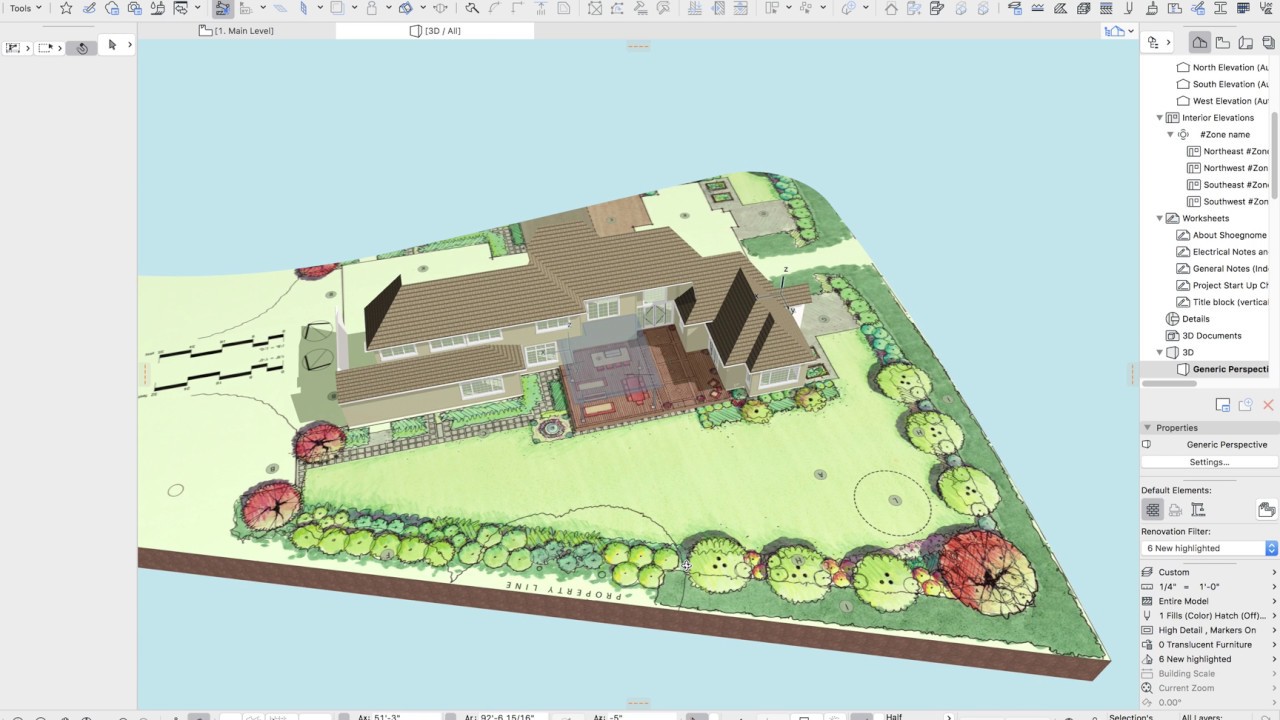 Учебник ARCHICAD № 62: Изображения на сетках для планов участка