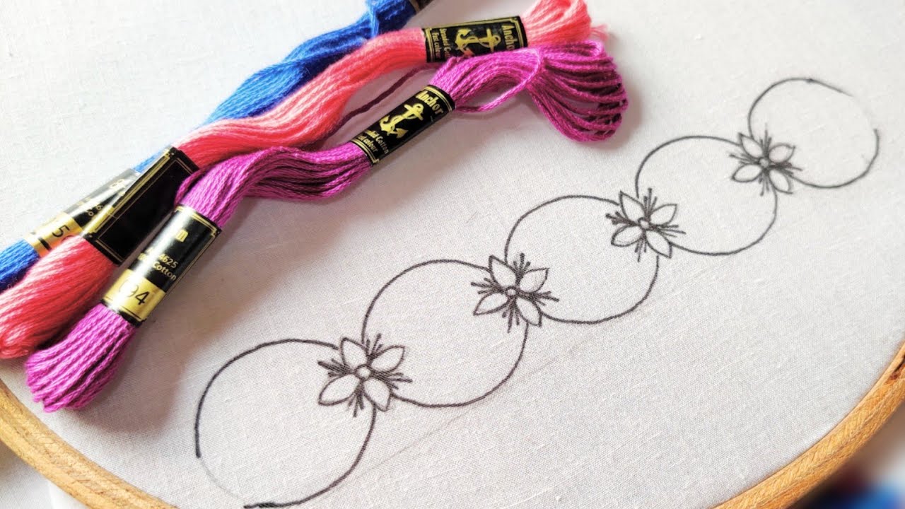 Fancy Border Embroidery Design for Dress/Sleeves (Hand Embroidery Work)