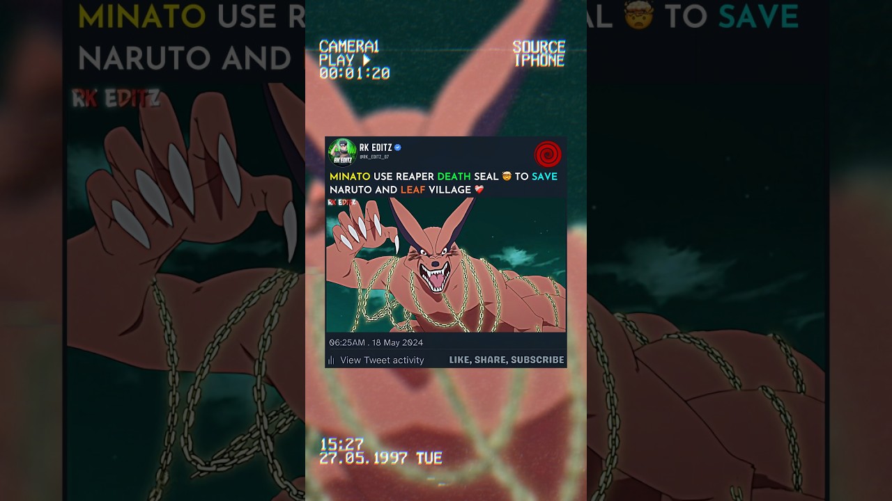 Minato Seal Kurama Inside Naruto 🔥🥶