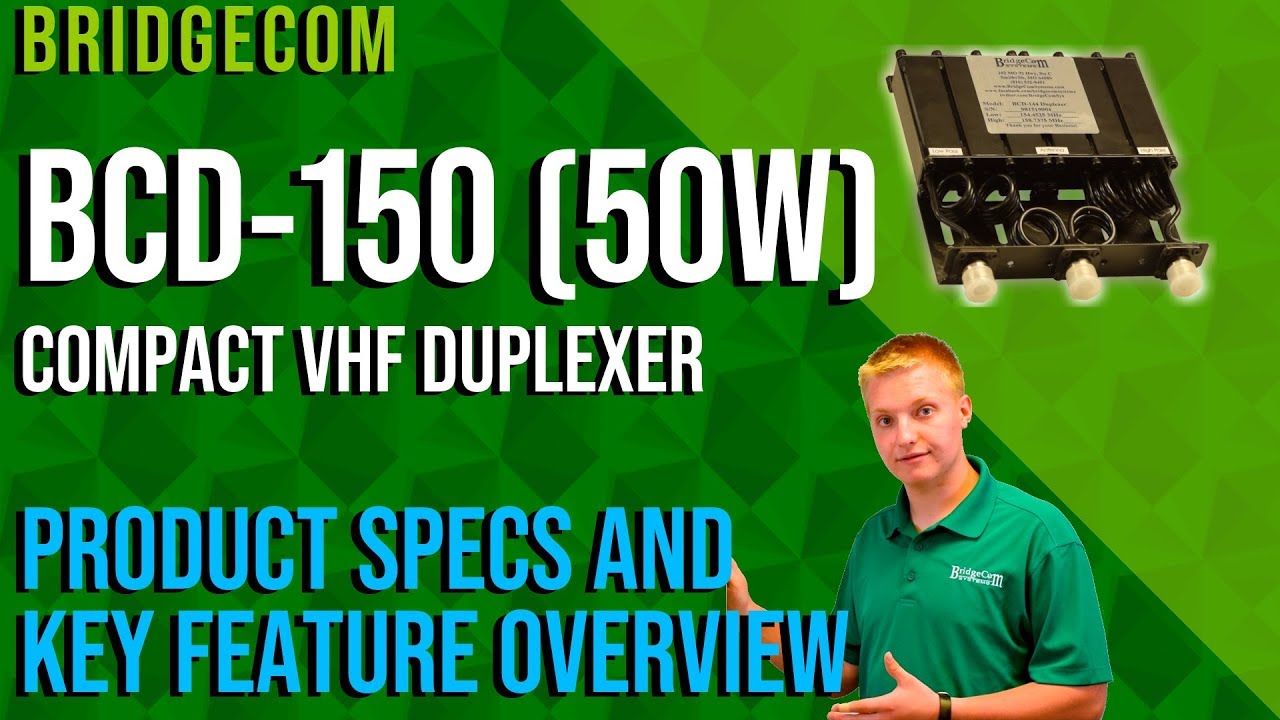 BridgeCom BCD-150 (50W) Compact VHF Duplexer Product Specs and Key Feature Overview