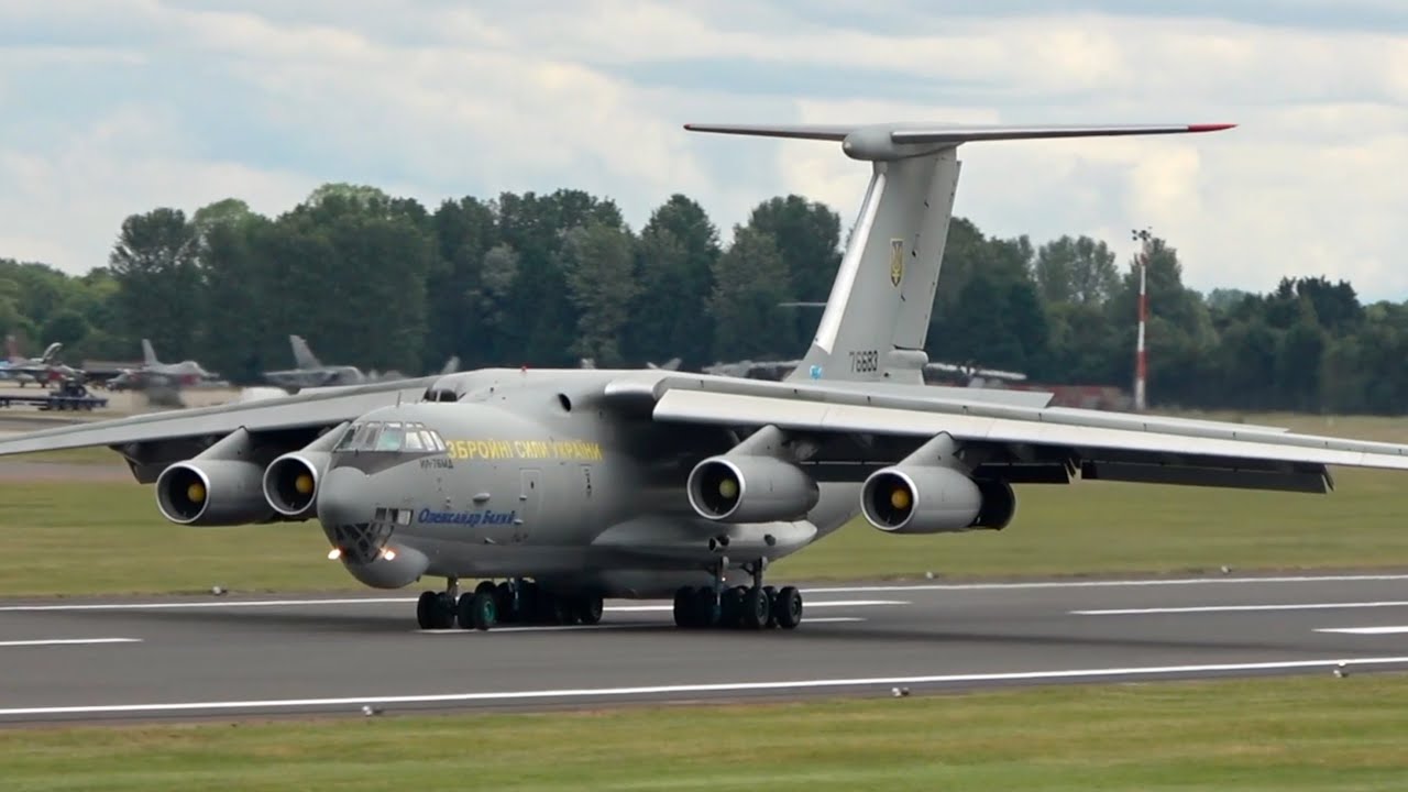 Ilyushin Il-76 MD Ukraine Air Force arrival at RAF Fairford IL76 il76