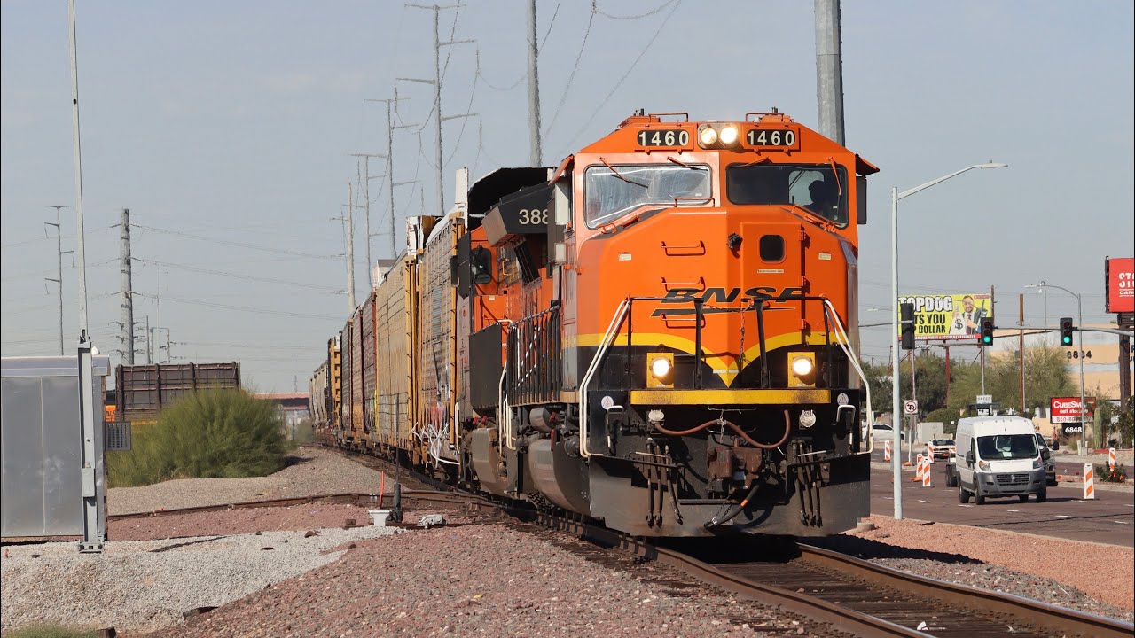 Trains in Glendale, AZ 01/2226 Feat. BNSF 1460 SD60M on point of MPHXPHX & BNSF 2813 & 1621 on 106!