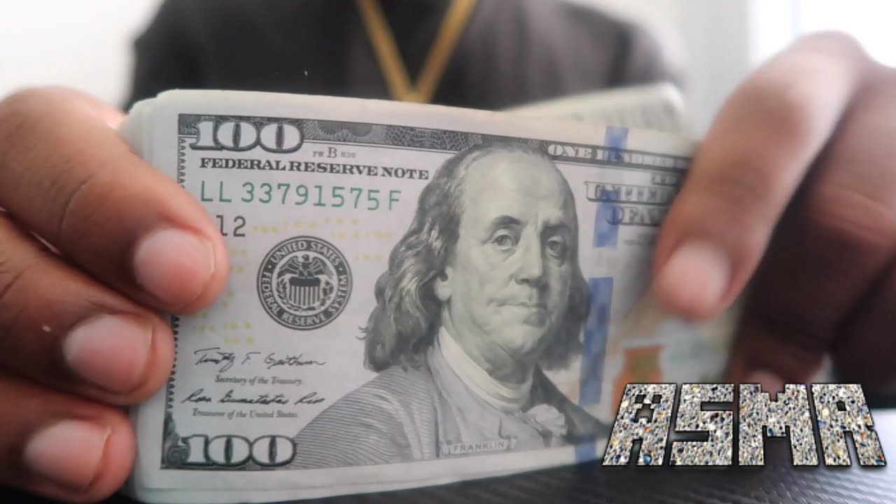 ASMR 〰️ STREET DEALER &bull; COUNTING $10,000 DOLLARS 💰 BLUE HUNDREDS &bull; Yon World